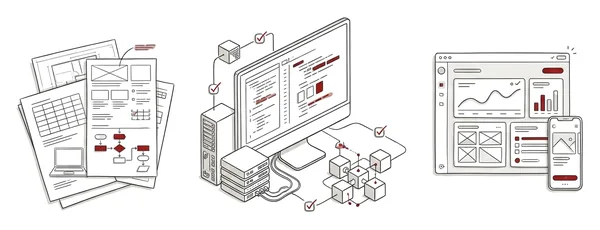 From specifications and wireframes to code, servers and a finished web and mobile app